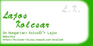 lajos kolcsar business card